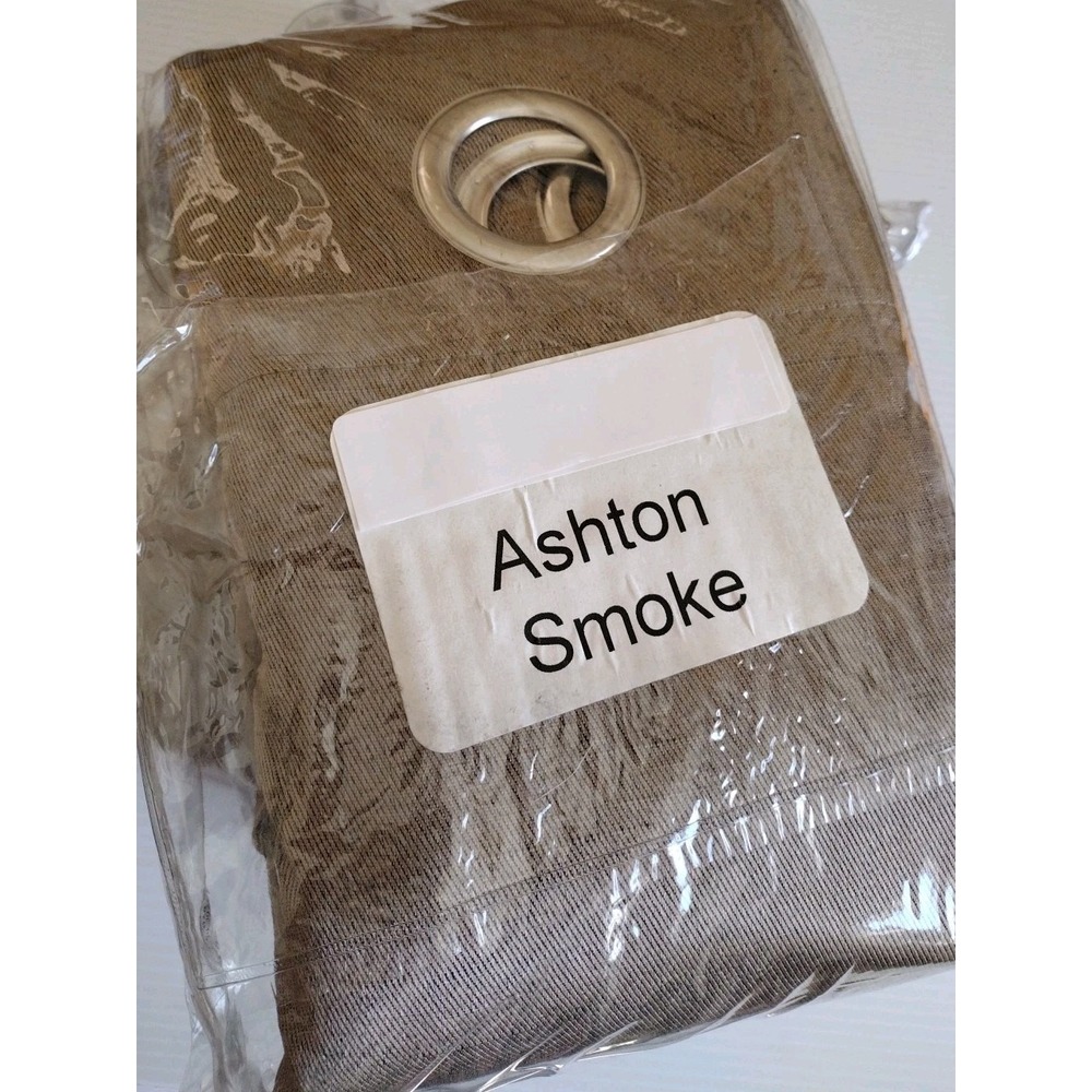 Ashton window curtain panel grommets Smoke 2 pack 50x78 Heavyweight Blackout